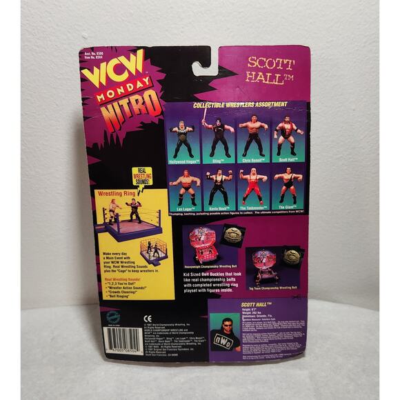 WCW Scott Hall NWO 8.25" Pulsating Wrestling Figure Toymakers 1997 Sealed - Picture 3 of 7